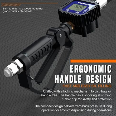Air Operated Oil Control Valve Digital Meter Pneumatic Fuel Dispensing Nozzle Heavy Duty Transfer Gun Controller 1/2BSP 70Bar 50GPM in Kuwait