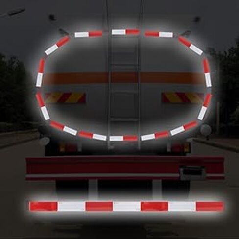 SWRT DOT-C2 شريط عاكس 2 بوصة × 30 قدم أحمر أبيض شريط عاكس في الهواء الطلق مقاوم للماء واضح لاصق قوي شريط عاكس تحذير السلامة شريط عاكس للمركبات والمقطورات والقوارب علامات in Kuwait