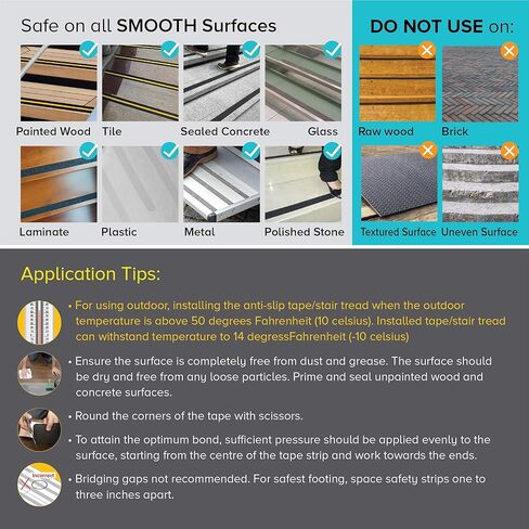 شريط جر مضاد للانزلاق من LifeGrip مع شريط عاكس، 4 بوصة × 30 قدم، أفضل شريط قبضة غير قابل للانزلاق، مداس خارجي غير قابل للانزلاق، لاصق كاشط عالي الاحتكاك لخطوات السلالم، أسود in Kuwait