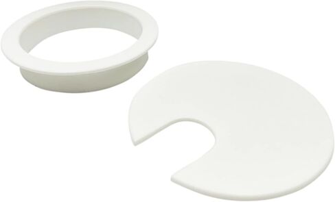 منظم سلك مكتب دائري أبيض مقاس 3 بوصات، تصميم أخاديد مدببة عمودية ممتازة - قطعة واحدة in Kuwait