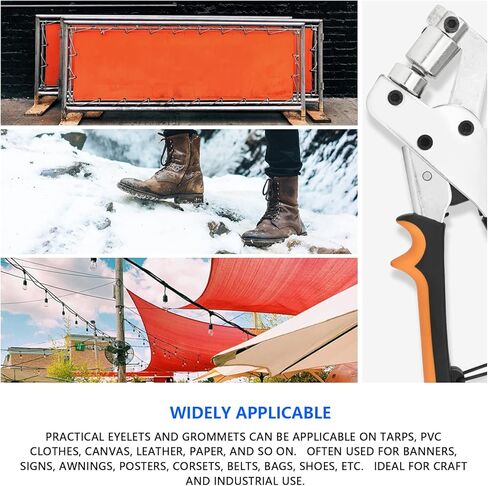 3/8 Inch 10mm Grommet Tool Kit Heavy Duty Handheld Grommet Press Pliers Easy and Safe to Punch Eyelet Hole Eyelet Plier with 500pcs Golden Grommets for Fabrics, Canvas, awnings in Kuwait