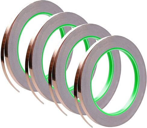 شريط من رقائق النحاس، لاصق موصل للحماية من اي ام اي، طارد البزاقات، الدوائر الورقية، الاصلاحات الكهربائية، الارض (1/4 انش) 4 نحاس AIT002 in Kuwait