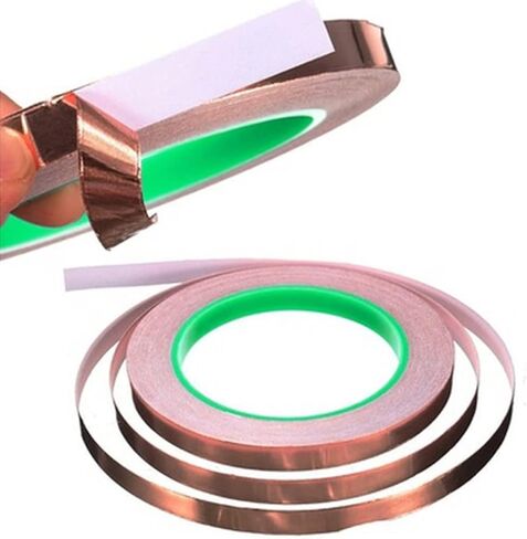 شريط من رقائق النحاس، لاصق موصل للحماية من اي ام اي، طارد البزاقات، الدوائر الورقية، الاصلاحات الكهربائية، الارض (1/4 انش) 4 نحاس AIT002 in Kuwait