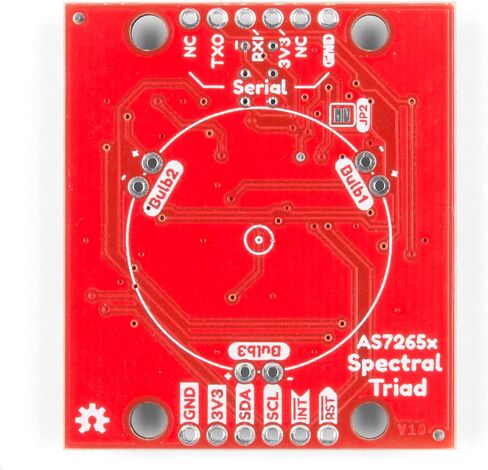 جهاز استشعار SparkFun Triad Spectroscopy - AS7265x يجمع الفحص البصري بين مصابيح LED المرئية للأشعة فوق البنفسجية والأشعة تحت الحمراء مع ثلاثة أجهزة استشعار طيفية Vcc 3.3V Qwiic I2C Serial Breadboardable أو لا يتطلب لحام in Saudi Arabia