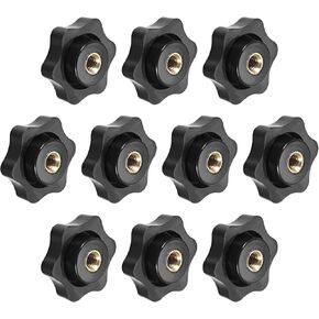 Clamping Handle Screw Knobs (M6x38mm) 4Pcs, Metal Star-Shape Grip - for Housing Construction, Lathe Machine, Industry Equipment