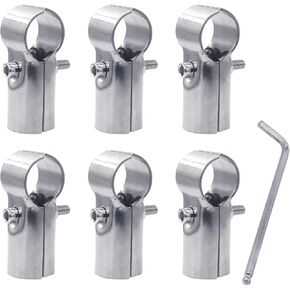 2 Sets 1inch,4 way Pipe Clamp, 4-way Metal Connectors, for 4-Way Pipe Clamp end Rail Clamps (for 1" or 25MM OD, Silver) in Saudi Arabia