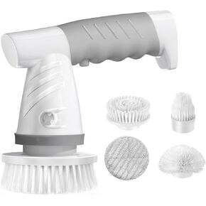 IEZFIX Electric Spin Scrubber, Bathroom Scrubber Rechargeable Shower Scrubber for Cleaning Tub/Tile/Floor/Sink/Window丨Power Scrubber Cordless with 4 Replaceable Cleaning Brush Heads