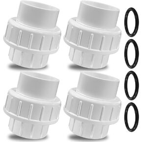 4 قطع تركيب أنابيب PVC Union، اتحاد انزلاق PVC 3/4 بوصة، مجموعة تجهيزات اتحاد PVC مع وصلة منفذ مقبس منزلق، اتحادات أنابيب PVC لحمامات السباحة وتطبيقات السباكة الخارجية، أبيض in Kuwait
