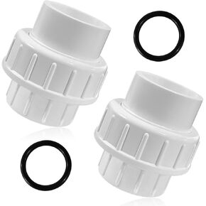 4PCS PVC Union Coupling, 1 Inch PVC Slip Union, PVC Union Fittings Set with Slip Socket Port Connection, PVC Pipe Unions for Swimming Pools and Outdoor Plumbing Applications, White