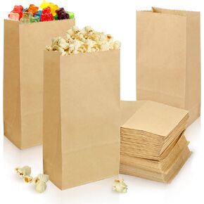 BadenBach 200 عبوة من أكياس ورق الكرافت الصغيرة، 3.5 بوصة × 2.2 بوصة × 6.7 بوصة، متينة صغيرة الحجم بوزن 1 رطل، بقالة، غداء، كوكي، وجبات خفيفة، ساندويتش، فشار، بيع بالتجزئة، شكرًا لك، حقيبة تغليف الهدايا لمشاريع الحرف اليدوية لحفلات التسوق في المخابز (بني) in Kuwait