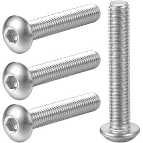 M6-1.0 × 75MM Button Head Socket Cap Screws Stainless Steel 18-8 (304), Fully Thread, Allen Hex Drive Bolts, 5PCS in Saudi Arabia