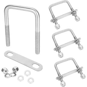 4 عبوات من البراغي المربعة على شكل حرف U من الفولاذ المقاوم للصدأ على شكل حرف U مقاس 3-1/8 بوصة ذات عرض داخلي لمقطورة القارب مع غسالات وصواميل وقطع غيار وإكسسوارات لمقطورة السيارات أو قارب التزلج أو مقطورة المراكب الشراعية in Kuwait