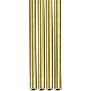 4mm x 1mm x 300mm(ODxWall TxL) Brass Tube - 4Pack - Good for Machinery Equipment DIY Decorative Frame - Round Metal Tubing