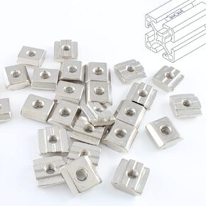 100 Pcs 2020 Series Sliding T Nuts Metric M3 Thread Slide in Hammer Head T-Nut, Sliding T-Nuts for Standard 6mm T-Slot Aluminum Extrusion Profile