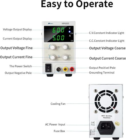 60V 5A Bench Power Supply Variable Precision Adjustable Regulated Power Supply 4-Bit LED Display for Lab Equipment, DIY Tool, Repair, Electronic Research，Powering E-Bike in Kuwait