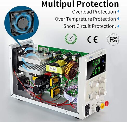 60V 5A Bench Power Supply Variable Precision Adjustable Regulated Power Supply 4-Bit LED Display for Lab Equipment, DIY Tool, Repair, Electronic Research，Powering E-Bike in Kuwait