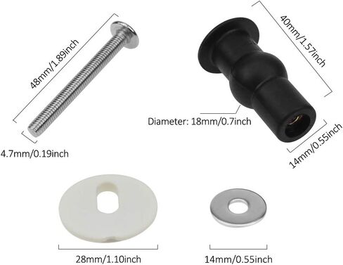 SelfTek 4 Pack Hinge Bolt Screws Toilet Seat Fixings Fix Expanding Rubber Top Nuts Screws Mount Seat Hardware Replacement Parts Kit in Kuwait