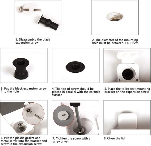 SelfTek 4 Pack Hinge Bolt Screws Toilet Seat Fixings Fix Expanding Rubber Top Nuts Screws Mount Seat Hardware Replacement Parts Kit in Kuwait