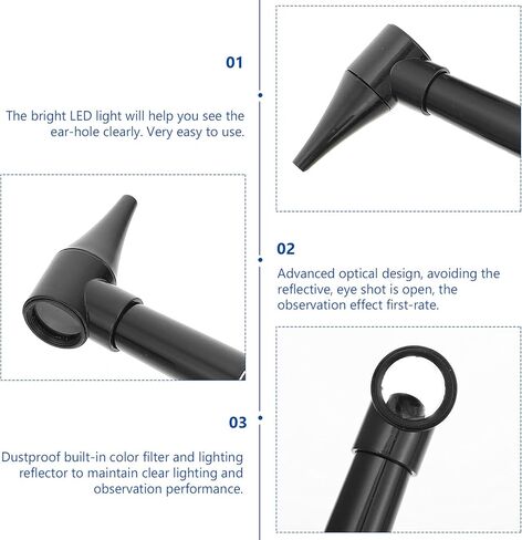 Baluue 1 مجموعة LED التشخيص منظار الأذن العناية بالأذن مدقق الأذن نطاق التفتيش أداة طبية منظار الأذن للأطفال البالغين طبيب المسنين فحص الحيوانات الأليفة in Kuwait
