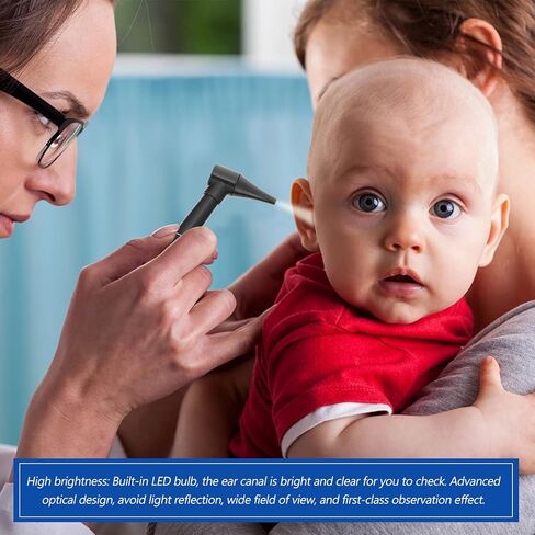 Baluue 1 مجموعة LED التشخيص منظار الأذن العناية بالأذن مدقق الأذن نطاق التفتيش أداة طبية منظار الأذن للأطفال البالغين طبيب المسنين فحص الحيوانات الأليفة in Kuwait
