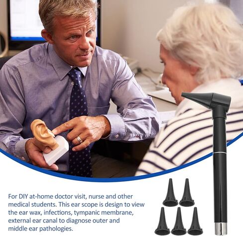 Baluue 1 مجموعة LED التشخيص منظار الأذن العناية بالأذن مدقق الأذن نطاق التفتيش أداة طبية منظار الأذن للأطفال البالغين طبيب المسنين فحص الحيوانات الأليفة in Kuwait