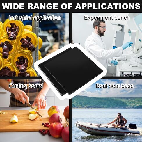 2 Pcs Black HDPE Sheet Size 12'' x 12'',1'' and 1/2'' Thick, High Density Polyethylene Plastic Sheets HDPE Board Hard Solid Plastic Block for DIY Projects Machining Home in Saudi Arabia