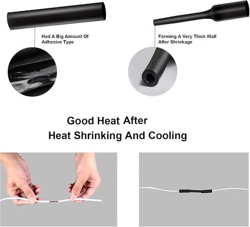 Purple-fox 3:1 Heat Shrink Tubing Adhesive-Lined Heat Shrinkable Tube Waterproof Insulation Sealing DIY (Dia 1/2" (12.7mm)) (Dia 3/8" (9.5mm)) in Saudi Arabia