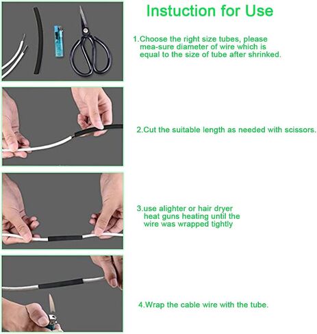 Purple-fox 3:1 Heat Shrink Tubing Adhesive-Lined Heat Shrinkable Tube Waterproof Insulation Sealing DIY (Dia 1/2" (12.7mm)) (Dia 3/8" (9.5mm)) in Saudi Arabia