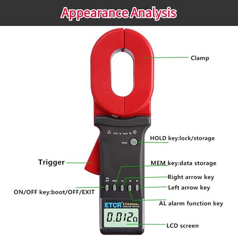 ETCR2000A+ Ground Earth Resistance Tester Digital Clamp Meter Ground Earth Resistance Meter Tester with LCD Display in Saudi Arabia