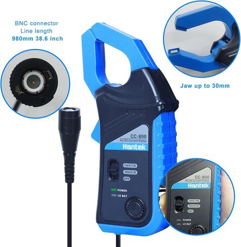 CC-800 AC/DC مشبك التيار، عرض النطاق الترددي 5 كيلو هرتز، 800A المشبك متر لذبذبات الذبذبات مع موصل نوع BNC/الموز in Saudi Arabia