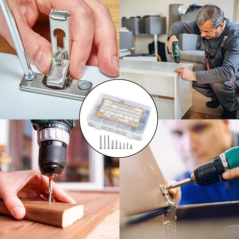 مجموعة أدوات تثبيت متنوعة من مسامير التنصت الذاتية، 650 قطعة 304 من الفولاذ المقاوم للصدأ M3/M4/M5/M6 طقم براغي معدنية مع صندوق تخزين، تشكيلة براغي خشبية من فيليبس in Kuwait