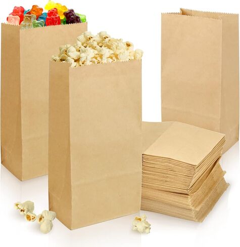 BadenBach 200 عبوة من أكياس ورق الكرافت الصغيرة، 3.5 بوصة × 2.2 بوصة × 6.7 بوصة، متينة صغيرة الحجم بوزن 1 رطل، بقالة، غداء، كوكي، وجبات خفيفة، ساندويتش، فشار، بيع بالتجزئة، شكرًا لك، حقيبة تغليف الهدايا لمشاريع الحرف اليدوية لحفلات التسوق في المخابز (بني) in Kuwait