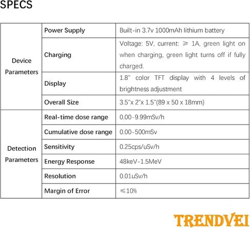 كاشف الإشعاع النووي عداد جيجر، جهاز اختبار رقمي عالي الحساسية محمول قابل لإعادة الشحن لأشعة X وβ وγ، وإنذار جرعة اليود-131 واليود-125 in Kuwait