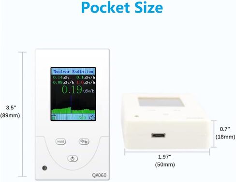 كاشف الإشعاع النووي عداد جيجر، جهاز اختبار رقمي عالي الحساسية محمول قابل لإعادة الشحن لأشعة X وβ وγ، وإنذار جرعة اليود-131 واليود-125 in Kuwait