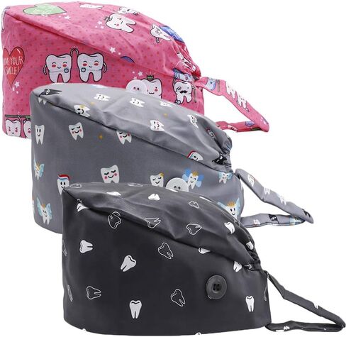 CHUANGLI 3Pcs Gourd-Shaped Working Caps with Upgrade Sweatband Adjustable Hats Head Cover- Women/Men in Saudi Arabia