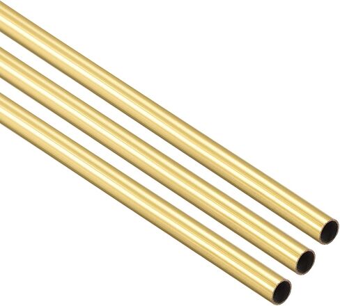 [3 Pcs] Brass Round Tube 300mm Length 1mm OD 0.2mm Wall Thickness, Metal Copper Seamless Straight Pipe Tubing for DIY Draft Hollow Decoration Frame Models Hobby in Kuwait