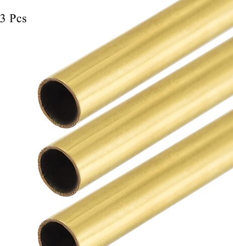 [3 Pcs] Brass Round Tube 300mm Length 1mm OD 0.2mm Wall Thickness, Metal Copper Seamless Straight Pipe Tubing for DIY Draft Hollow Decoration Frame Models Hobby in Kuwait