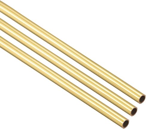 [3 Pcs] Brass Round Tube 300mm Length 1mm OD 0.2mm Wall Thickness, Metal Copper Seamless Straight Pipe Tubing for DIY Draft Hollow Decoration Frame Models Hobby in Saudi Arabia