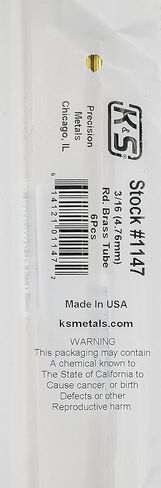 أنبوب نحاسي دائري K & S 1147، 3/16 بوصة OD × 0.014 بوصة جدار × 36 بوصة طول، 6 قطع، صنع في الولايات المتحدة الأمريكية in Kuwait