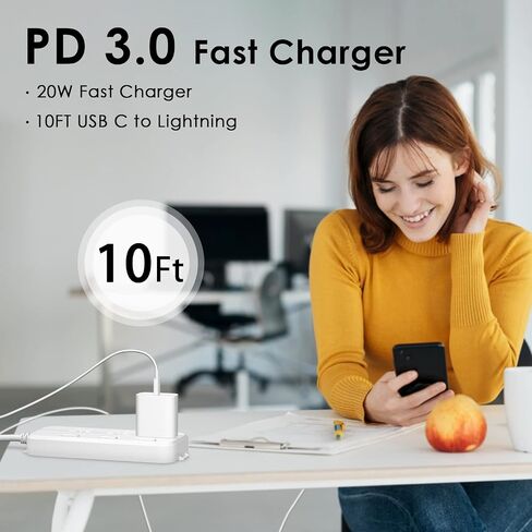 شاحن سريع iPhone 14 13 12 [معتمد من MFi] شاحن 10FT من النوع C 2 حزمة شاحن USB C بقوة 20 واط مع كابل شحن سريع لهاتف iPhone 14/14 Pro/13/13Pro Max/12/12 Pro Max/11/XS/XR/X / 8 بلس، آي باد in Kuwait