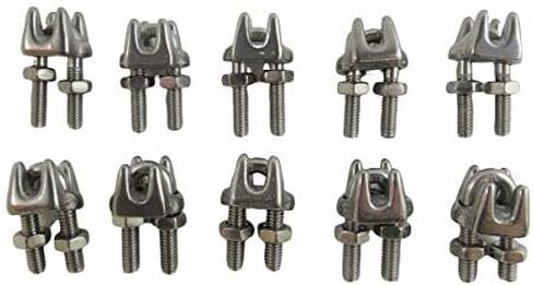 10 قطع من الفولاذ المقاوم للصدأ 316 1/8 بوصة 3 مم القياسية سلك حبل كليب الصف البحرية ل 1/8 بوصة سلك حبل in Kuwait