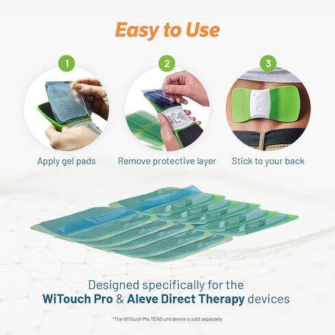 وسادات جل بديلة لوحدة Hollywog TENS، استبدال وسادات WiTouch Pro & Aleve Direct Therapy TENS، وسادات قطب كهربائي ذاتية اللصق قابلة لإعادة الاستخدام لوحدات TENS (10 وسادات جل) in Kuwait
