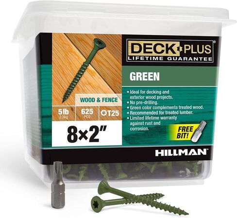 Deck Plus 48399 Wood Screws #8 x 2", Green, 1lb Box in Saudi Arabia