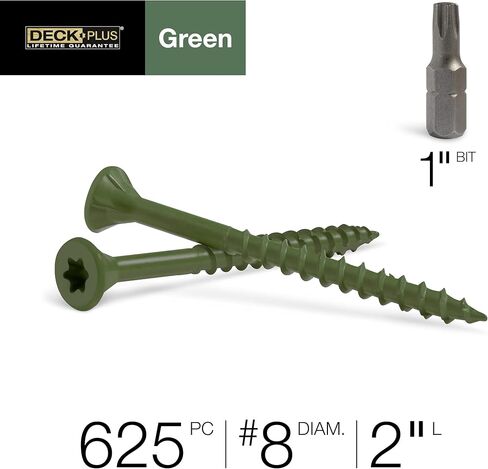 Deck Plus 48399 Wood Screws #8 x 2", Green, 1lb Box in Saudi Arabia