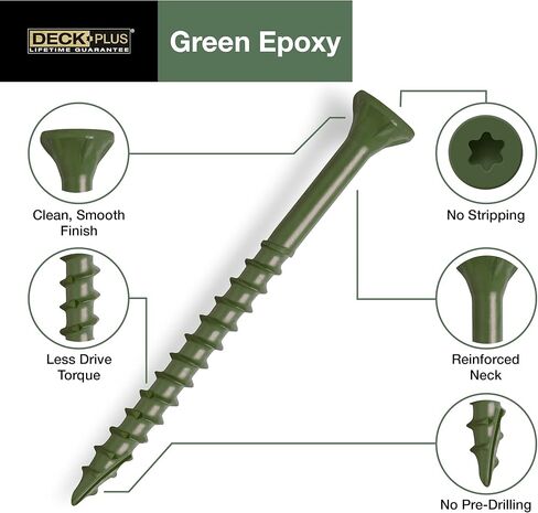 Deck Plus 48399 Wood Screws #8 x 2", Green, 1lb Box in Saudi Arabia