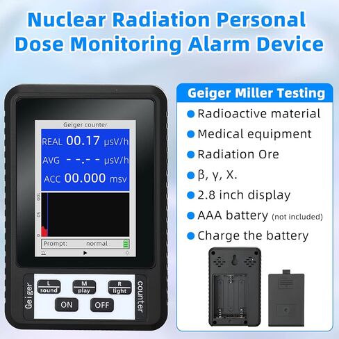 عداد جيجر محمول للكشف عن الأسلحة النووية، مقياس الجرعات، جهاز قياس جيجر، لوازم حماية المختبر، جهاز اختبار الدقة مع شاشة LCD in Kuwait