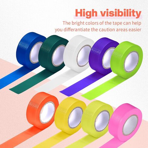 Newwiee 24 Pack 1 Inch x 100 ft Fluorescent Flagging Tape, Non Adhesive Ribbon for Tree Marking Boundaries and Hazardous Areas, Ideal for Surveying, Barricading, and Party Decorations (Purple) in Kuwait