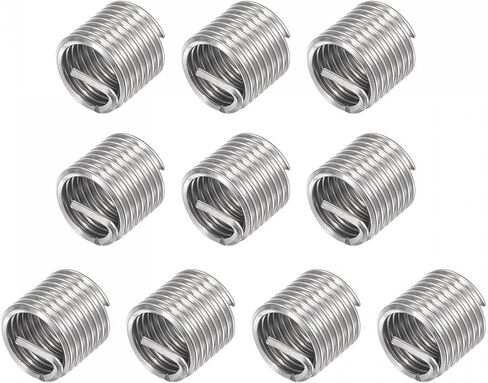 Uxcell سلك الموضوع إدراج 3/8-16 UNC 1.5D 304 الفولاذ المقاوم للصدأ حلزوني نوع ملفوف سلك المسمار إصلاح الخيوط كم الصلب غمد 10 قطعة in Kuwait