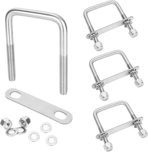 4 عبوات من البراغي المربعة على شكل حرف U من الفولاذ المقاوم للصدأ على شكل حرف U مقاس 3-1/8 بوصة ذات عرض داخلي لمقطورة القارب مع غسالات وصواميل وقطع غيار وإكسسوارات لمقطورة السيارات أو قارب التزلج أو مقطورة المراكب الشراعية in Kuwait