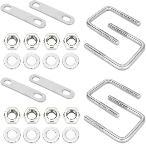 4 عبوات من البراغي المربعة على شكل حرف U من الفولاذ المقاوم للصدأ على شكل حرف U مقاس 3-1/8 بوصة ذات عرض داخلي لمقطورة القارب مع غسالات وصواميل وقطع غيار وإكسسوارات لمقطورة السيارات أو قارب التزلج أو مقطورة المراكب الشراعية in Kuwait